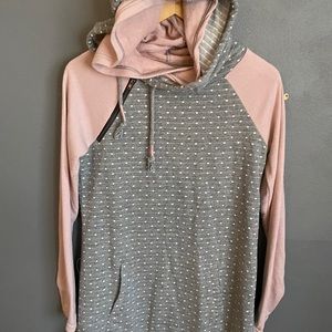 Small Maurices Pink Gray double hoodie